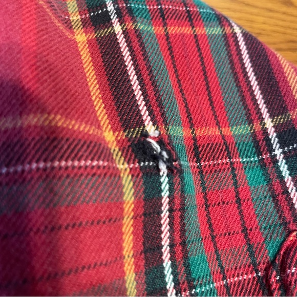 FLAWED Ralph Lauren Men’s Long Sleeve Workshirt Red Plaid Button Up Size 2XL - Picture 9 of 9